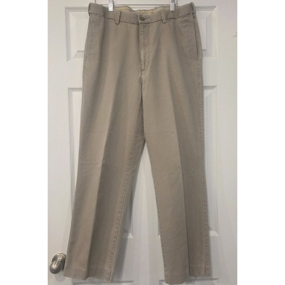 Savane Tailored2U Beige Chino Pants Mens 34W X 30L Classic Fit Straight Normcore